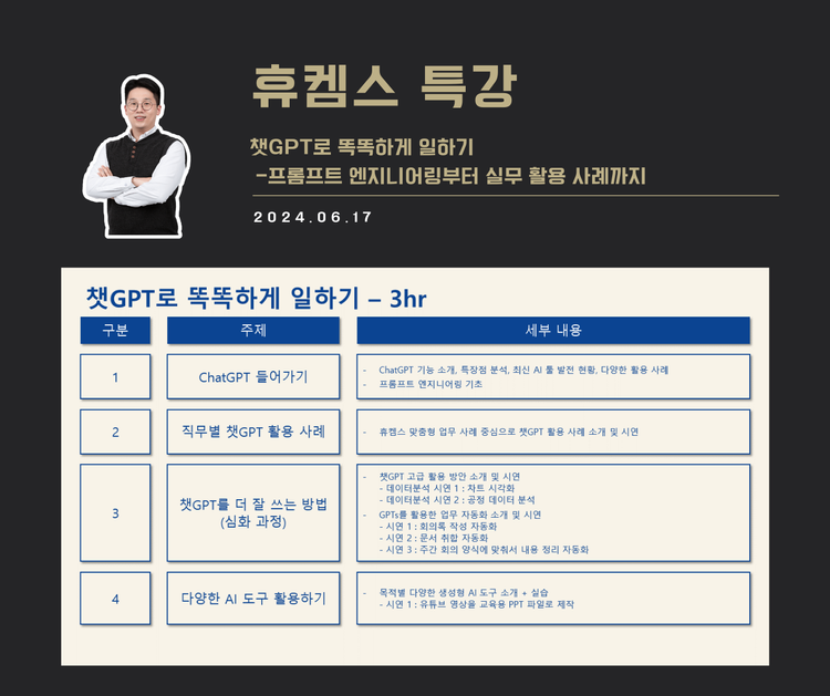 [교육 사례] 챗GPT 실무 활용 교육 (휴켐스)